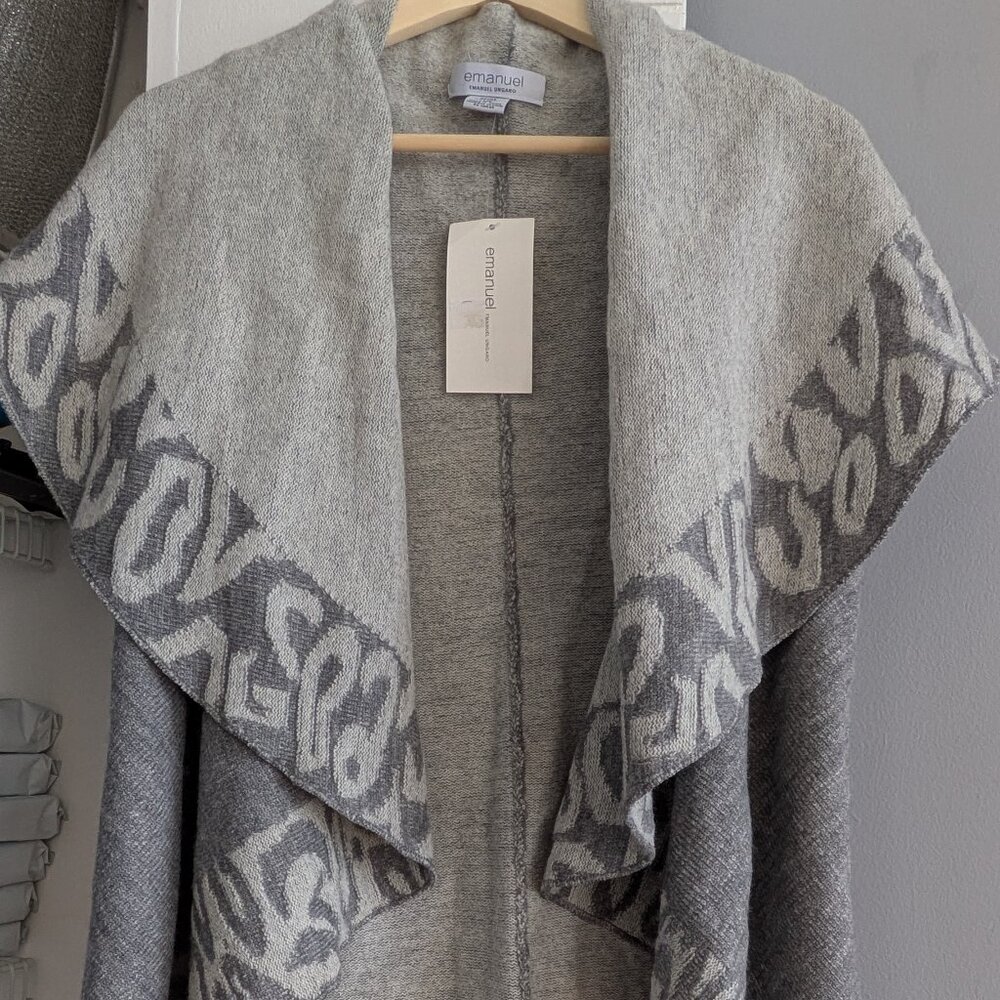 Brand New Emanuel Ungaro Gray Wool Sleeveless Sweater